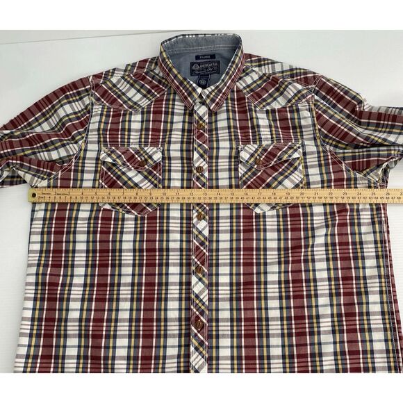 American Rag Cie Men's XXL 100% Cotton Short Sleeve Plaid Button Up Shirt - Picture 4 of 8